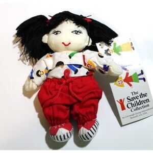 Save the Children Cavanagh Jun Vietnam Bean Bag Plush Doll Red Pants Vintage